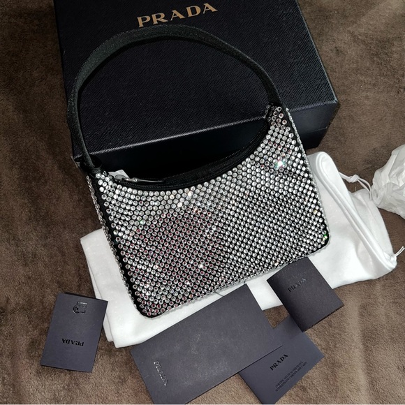 PRADA RE EDITION CRYSTAL HOBO BAG - Picture 14 of 15